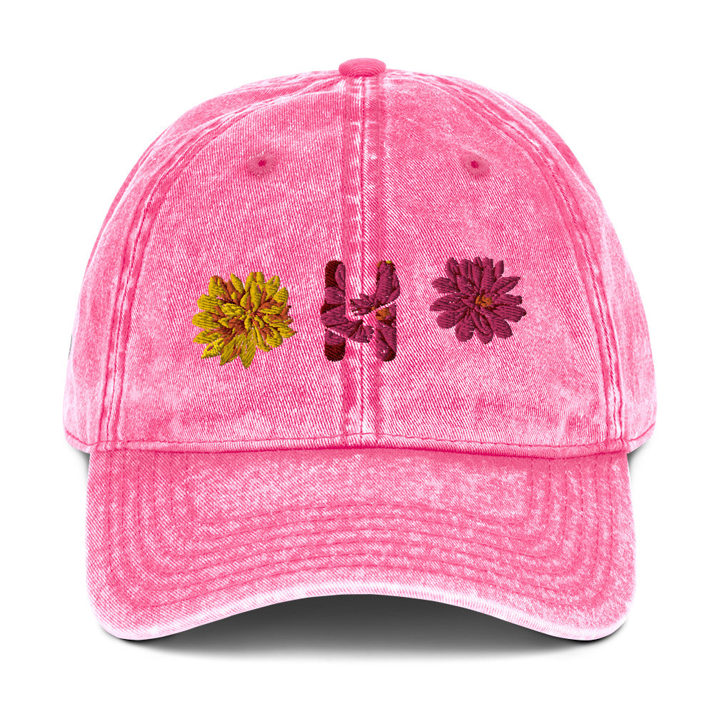 Heartbeat Floral Vintage Cotton Twill Hat