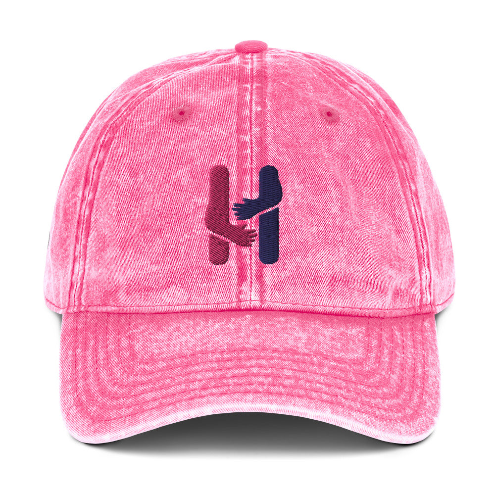 Heartbeat Pink & Blue Vintage Cotton Twill Hat