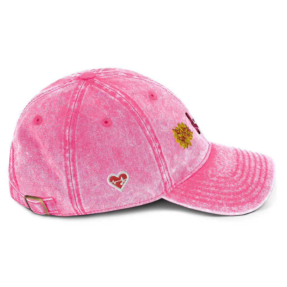 Heartbeat Floral Vintage Cotton Twill Hat