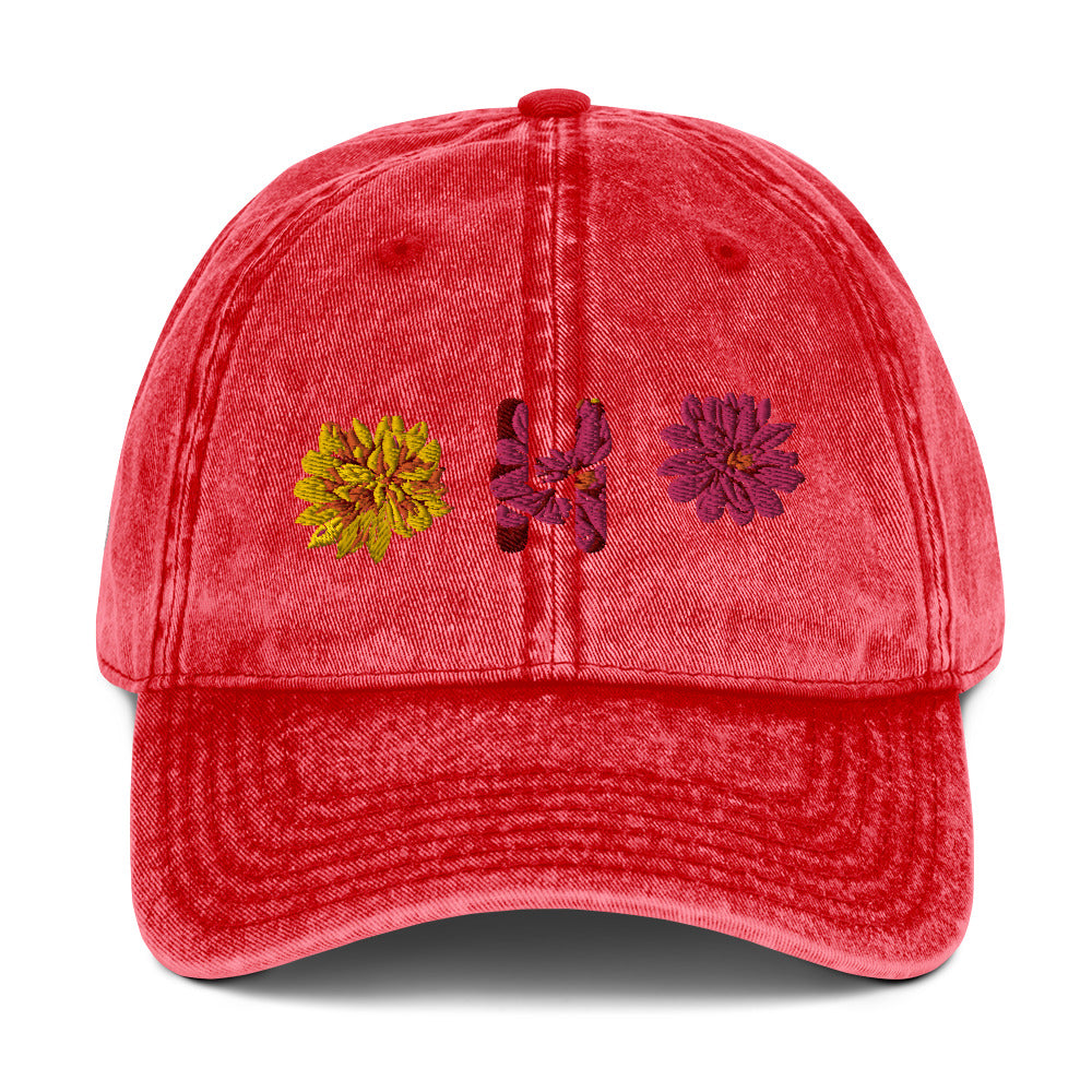 Heartbeat Floral Vintage Cotton Twill Hat