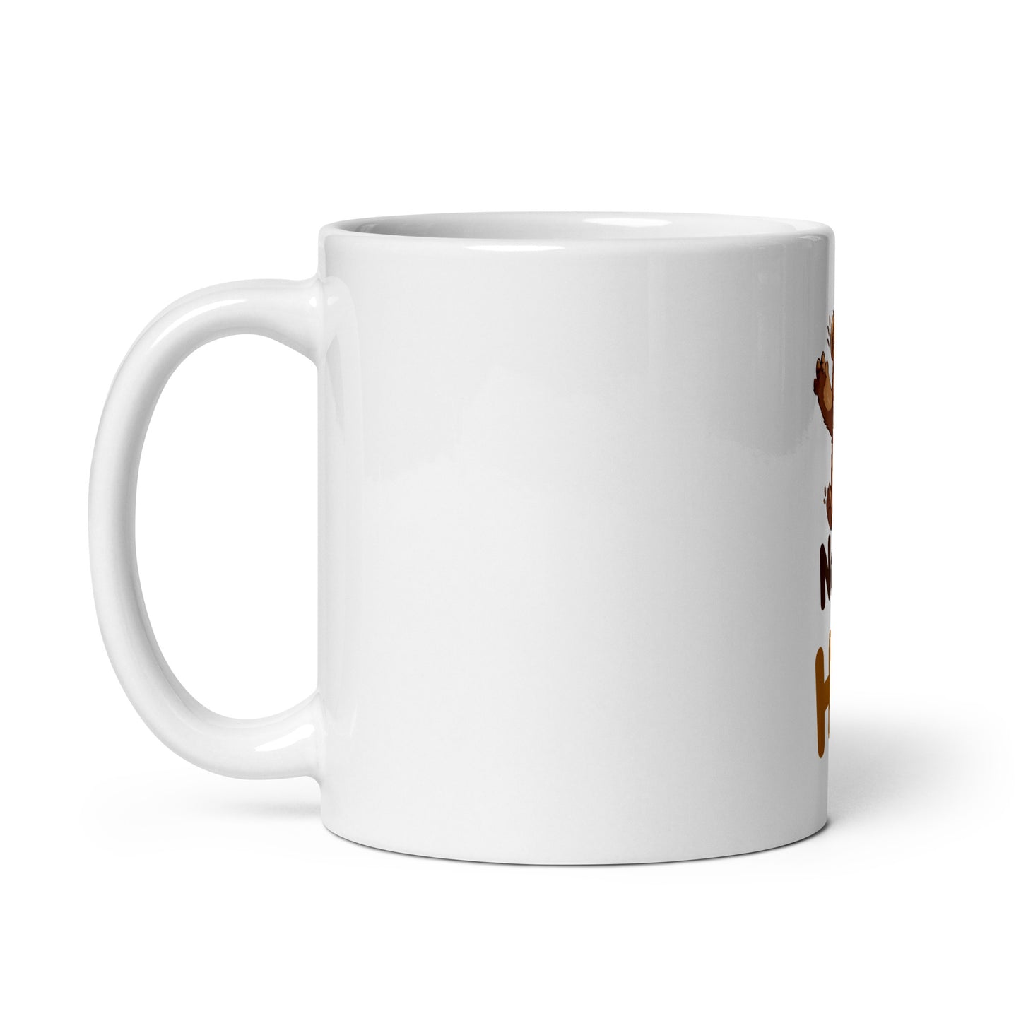 Morning Bear Hug: Hugs Are Free Teddy Bear White Glossy Mug