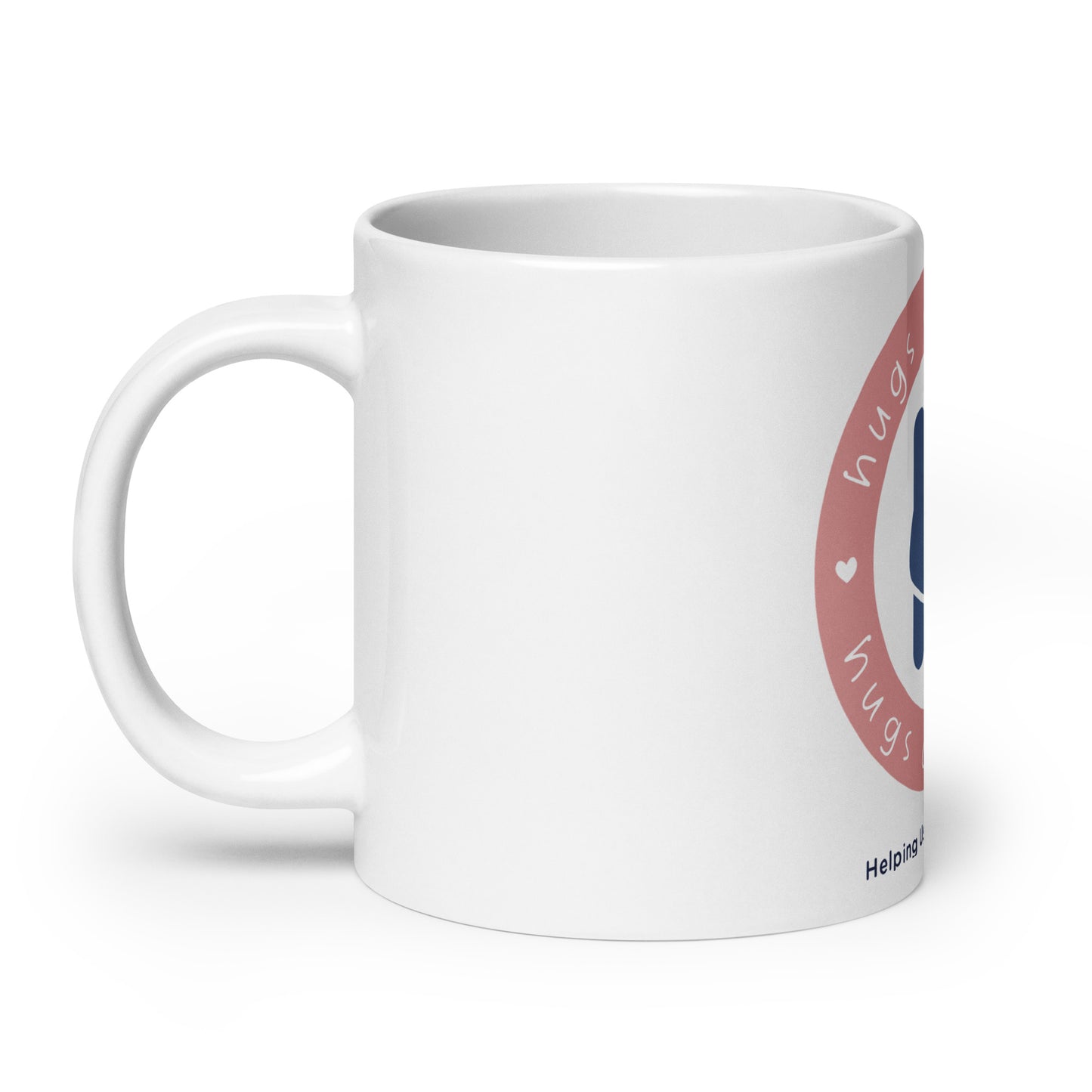 Morning Embrace: Hugs Are Free White Glossy Mug