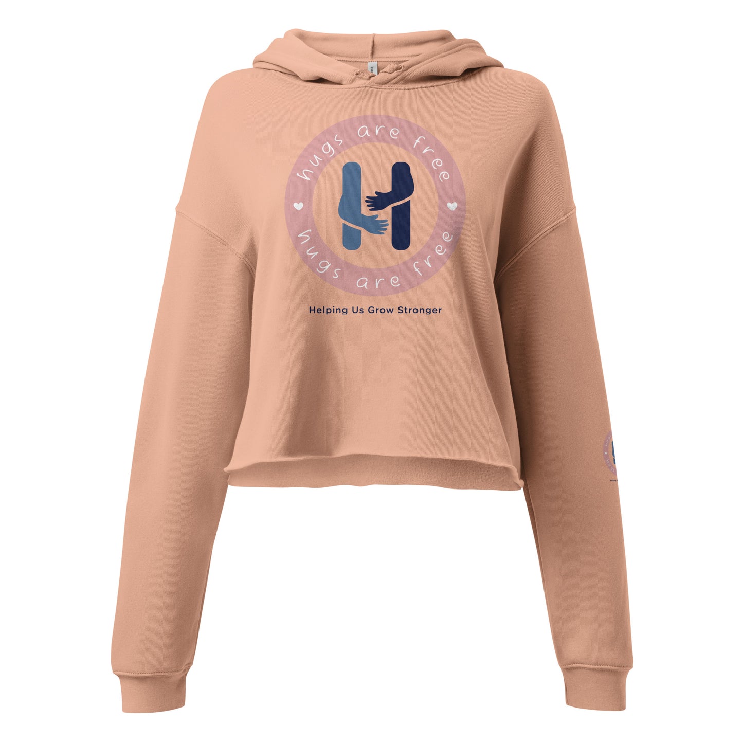 Stylish Embrace: Hugs Are Free Crop Hoodie