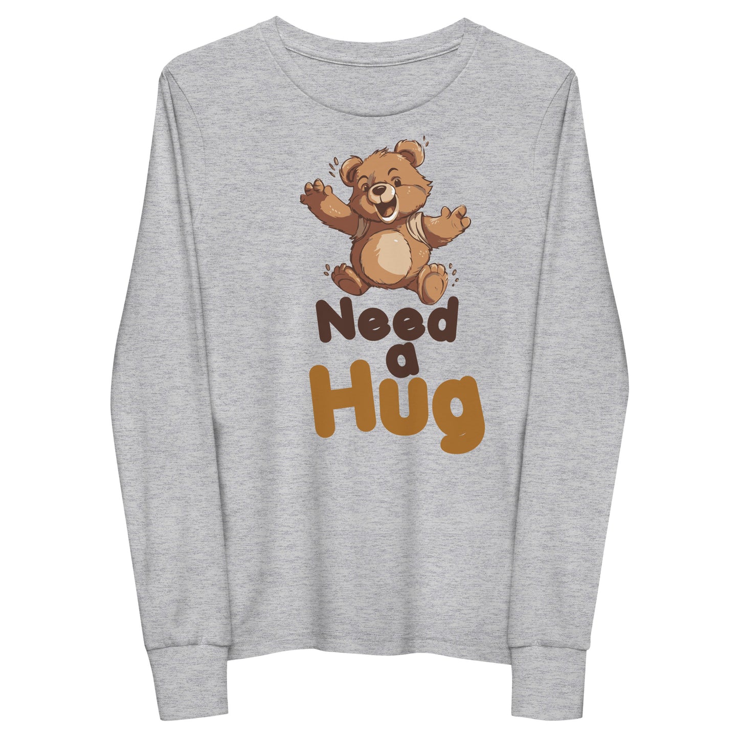 Teddy Warmth: Hugs Are Free Teddy Bear Youth Long Sleeve Tee