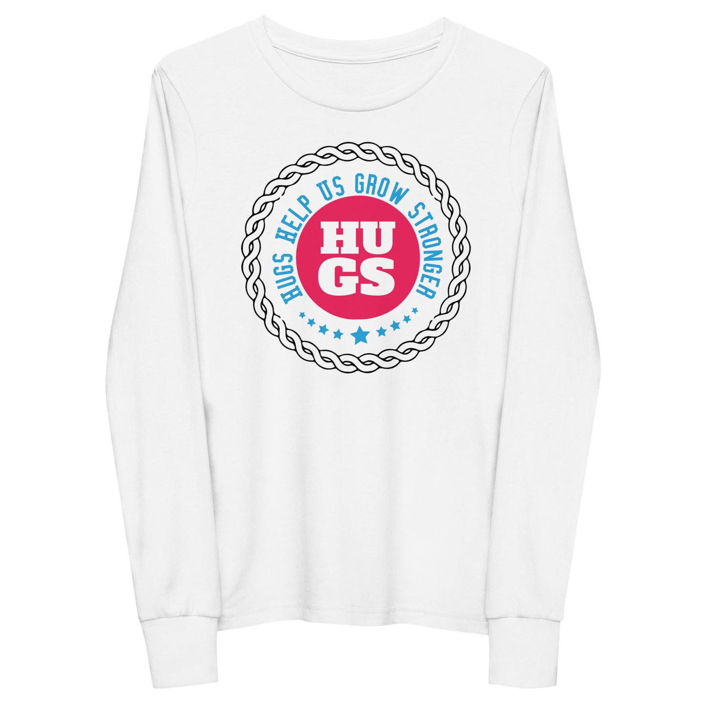 Connected Comfort: Hugs Are Free Youth Long Sleeve Tee