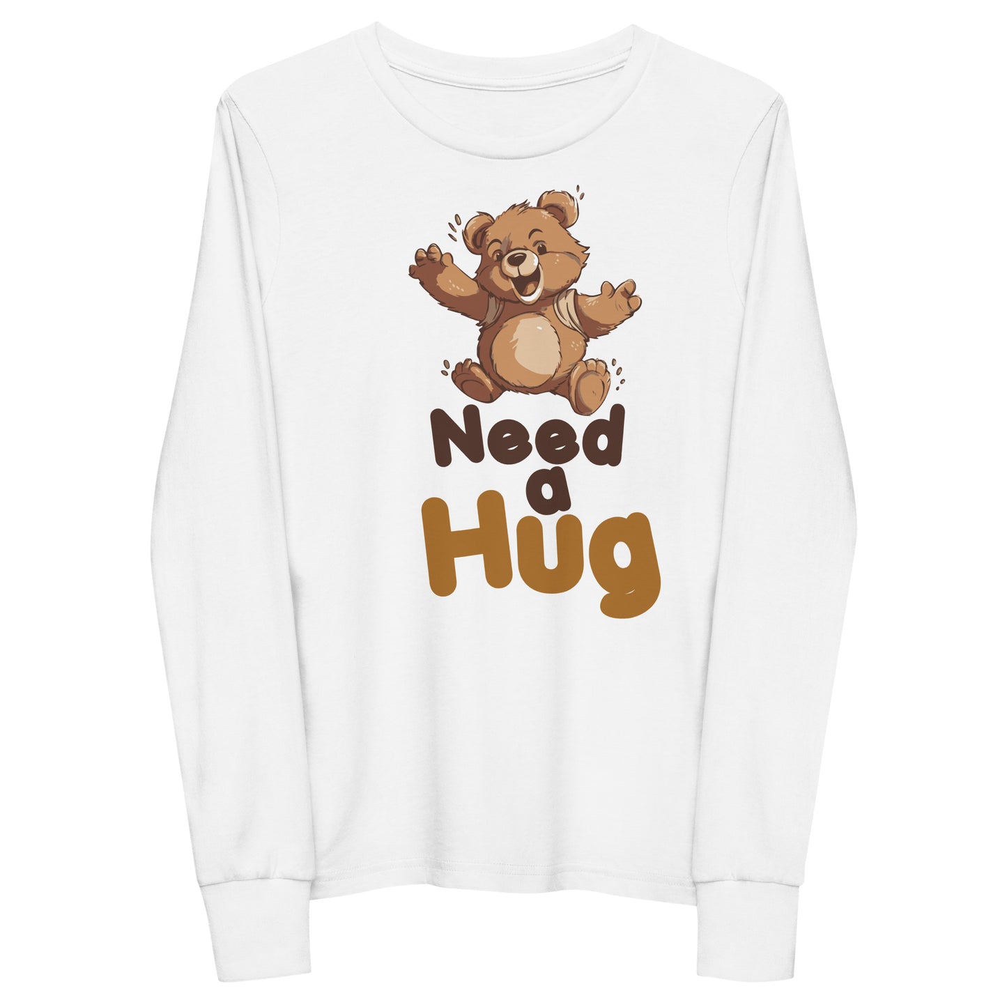 Teddy Warmth: Hugs Are Free Teddy Bear Youth Long Sleeve Tee